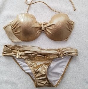 Gold two piece bikini